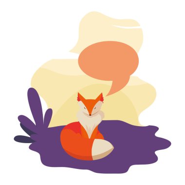 tilki memeli mutlu sonbahar sezonu düz tasarım