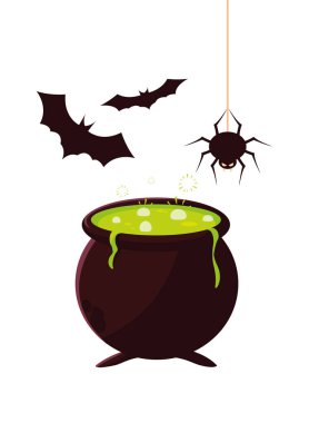 kazan süpürge kafatası mutlu cadılar bayramı kutlaması