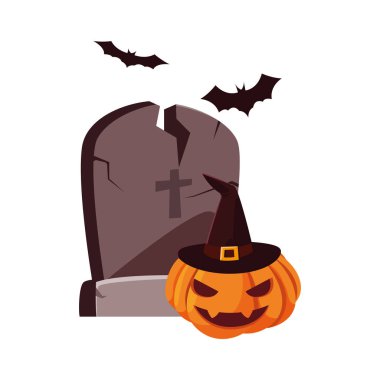 mezar taşı mutlu cadılar bayramı kutlama tasarımı