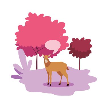 geyik mutlu sonbahar sezonu düz tasarım