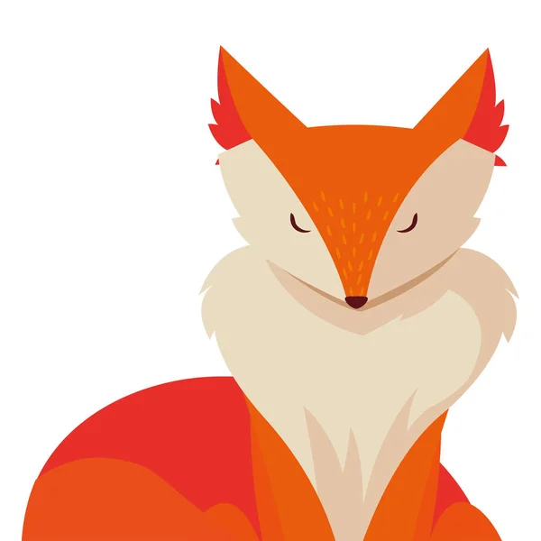 Лисиця ссавець щасливий осінній сезон плоский дизайн — стоковий вектор