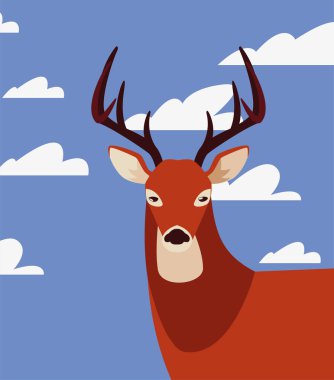 geyik mutlu sonbahar sezonu düz tasarım