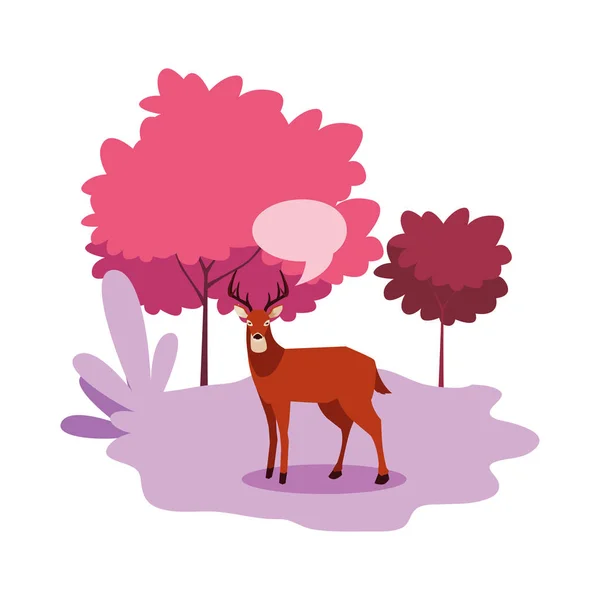 Deer Happy höstsäsong flat design — Stock vektor
