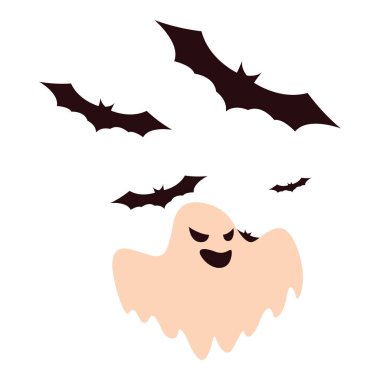 hayalet yarasalar mutlu cadılar bayramı kutlama tasarımı