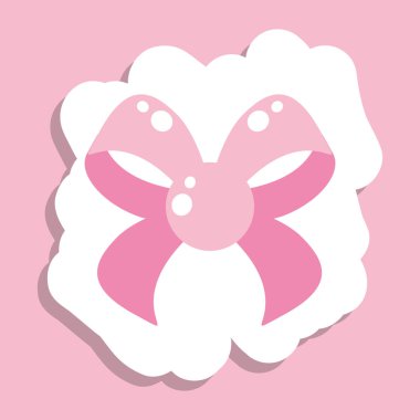 sevimli yay şerit izole simgesi