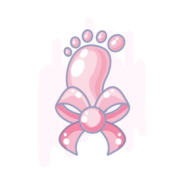 yay kurdele ile sevimli bebek ayak izi