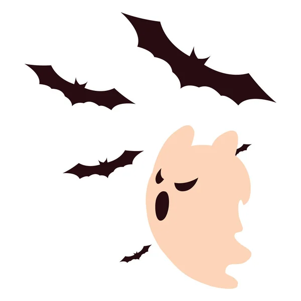 Gespenst Fledermäuse glücklich Halloween Feier Design — Stockvektor