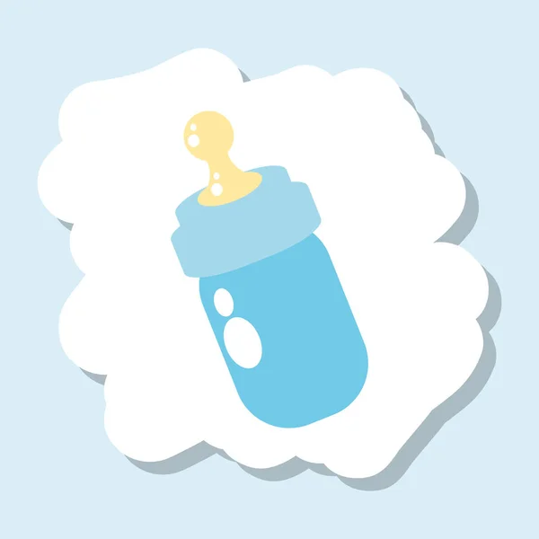 Cute bottle milk baby isolated icon — Stock Vector