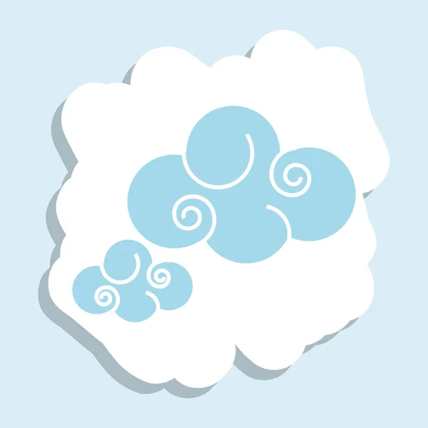 Lindas nubes naturaleza aislado icono — Vector de stock