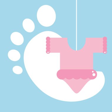 ayak izi ile bebek için sevimli giysiler