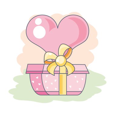 hediye kutusu mevcut sevimli kalp aşk