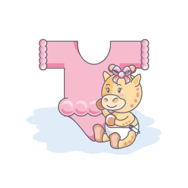 bebek için sevimli kadın zürafa bebek hayvan ve giysi