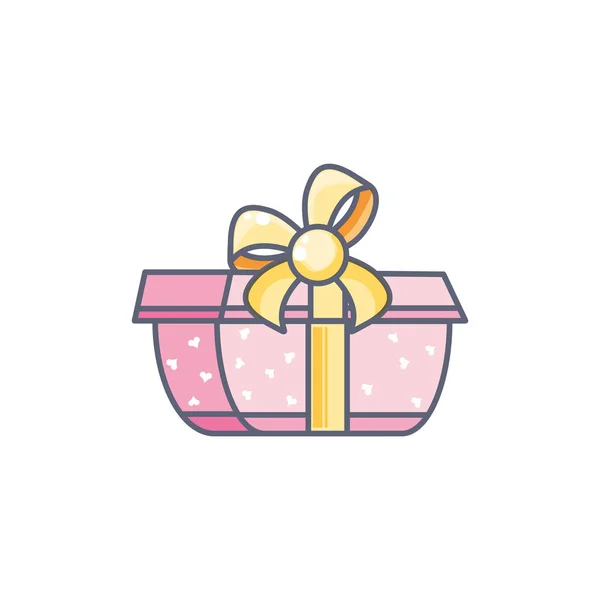 Regalo caja presente icono aislado — Vector de stock