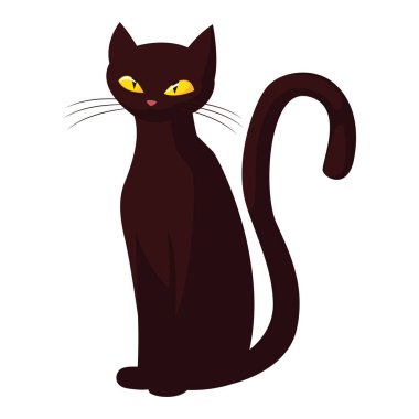 siyah kedi mutlu cadılar bayramı kutlama tasarımı