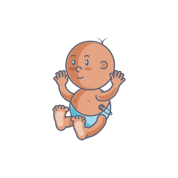 Cute baby boy avatar character — Stock Vector