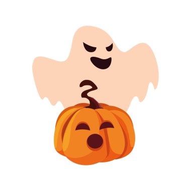 hayalet kabak mutlu cadılar bayramı kutlama tasarımı