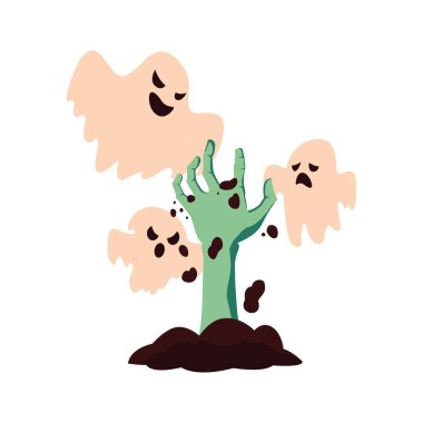 hayaletler mutlu cadılar bayramı kutlama tasarımı