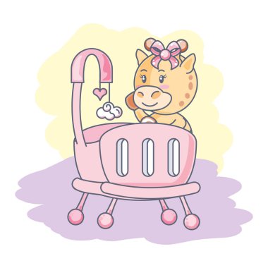 beşik sevimli kadın zürafa bebek hayvan