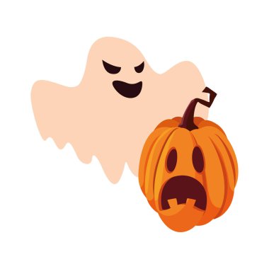 hayalet kabak mutlu cadılar bayramı kutlama tasarımı