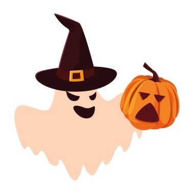 hayalet kabak mutlu cadılar bayramı kutlama tasarımı