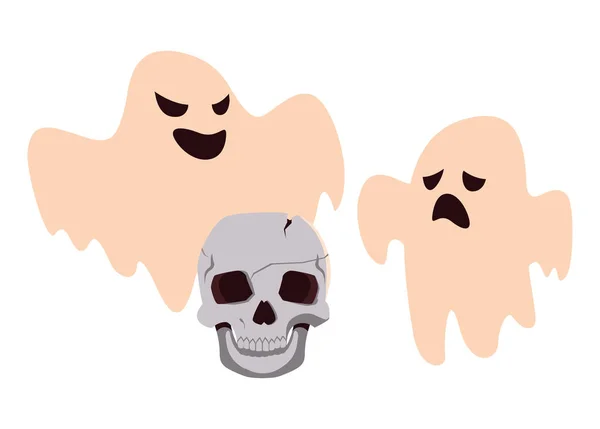Fantômes heureux Halloween célébration conception — Image vectorielle
