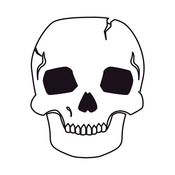 Skull happy halloween celebration design — Stock Vector