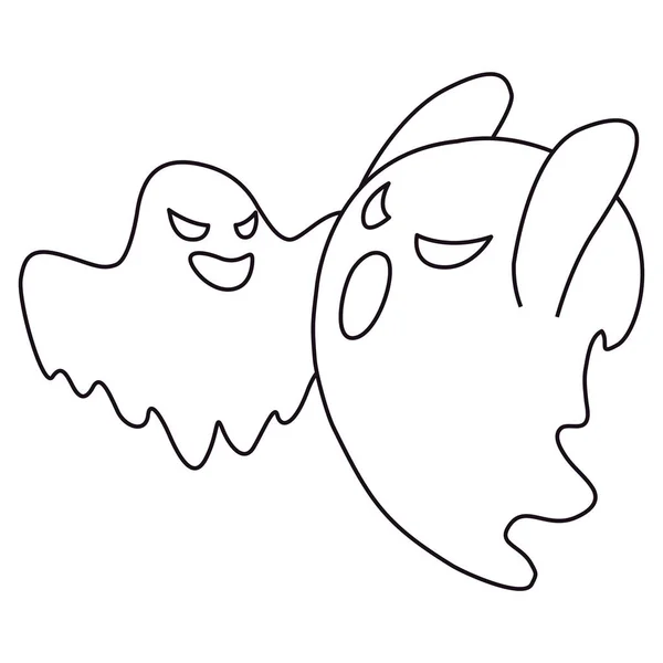 Fantasma feliz halloween celebración diseño — Vector de stock