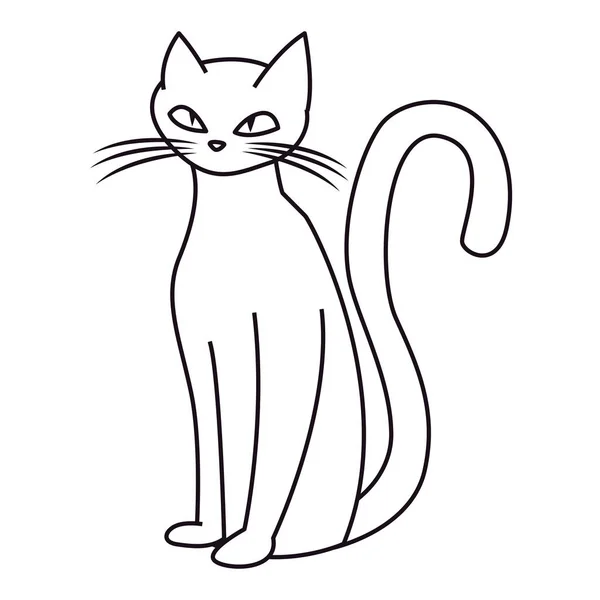 Кіт щасливий хеллоуїн святкування дизайн — стоковий вектор