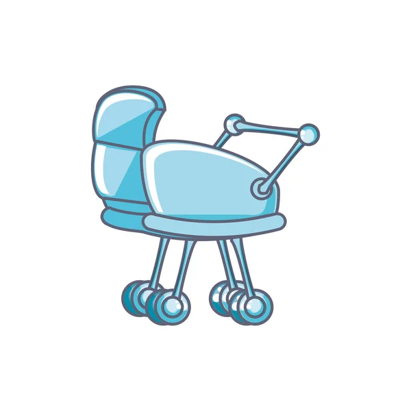 Cute baby cart isolated icon — Stock Vector