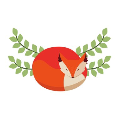 tilki memeli mutlu sonbahar sezonu düz tasarım