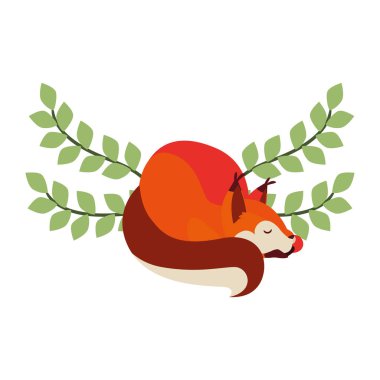 tilki memeli mutlu sonbahar sezonu düz tasarım