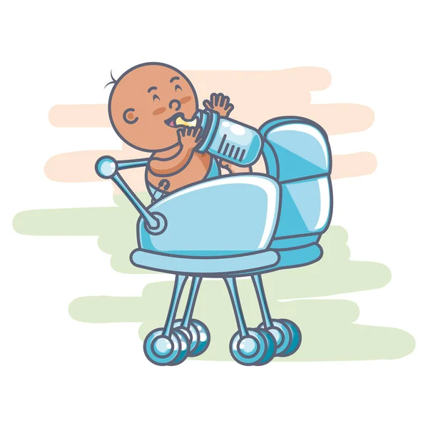 Uroczy noworodek w wózku — Wektor stockowy