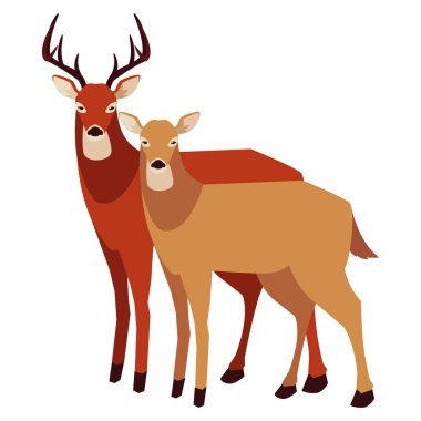 geyik mutlu sonbahar sezonu düz tasarım