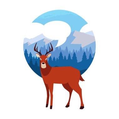 geyik mutlu sonbahar sezonu düz tasarım