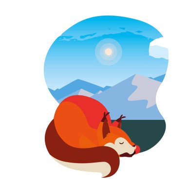 tilki memeli mutlu sonbahar sezonu düz tasarım