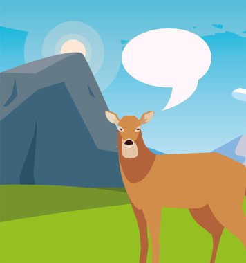 geyik mutlu sonbahar sezonu düz tasarım