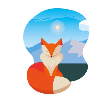 tilki memeli mutlu sonbahar sezonu düz tasarım