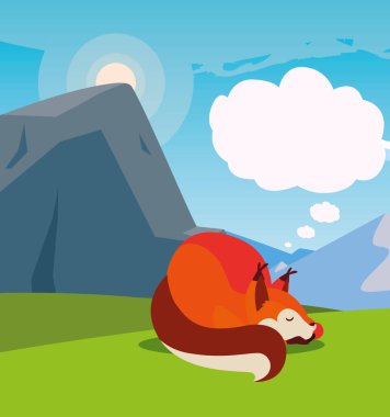 tilki memeli mutlu sonbahar sezonu düz tasarım