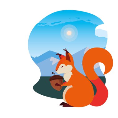 sincap palamut mutlu sonbahar sezonu düz tasarım