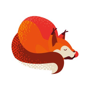 tilki memeli mutlu sonbahar sezonu düz tasarım