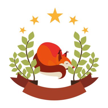 tilki memeli mutlu sonbahar sezonu düz tasarım