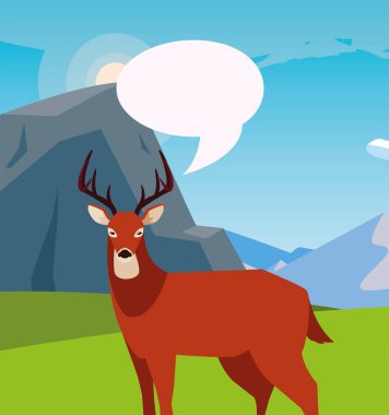 geyik mutlu sonbahar sezonu düz tasarım