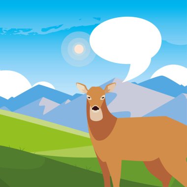 geyik mutlu sonbahar sezonu düz tasarım