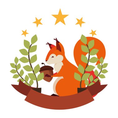 sincap palamut mutlu sonbahar sezonu düz tasarım