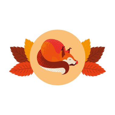 tilki memeli mutlu sonbahar sezonu düz tasarım