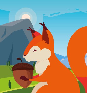 sincap palamut mutlu sonbahar sezonu düz tasarım