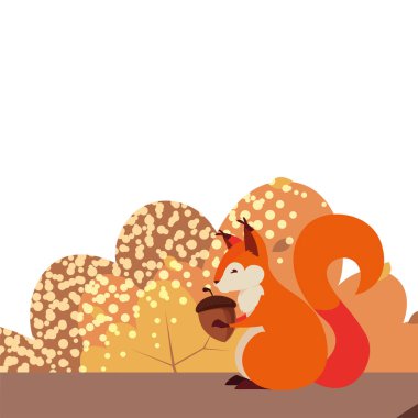 mutlu sonbahar sezonu düz tasarım