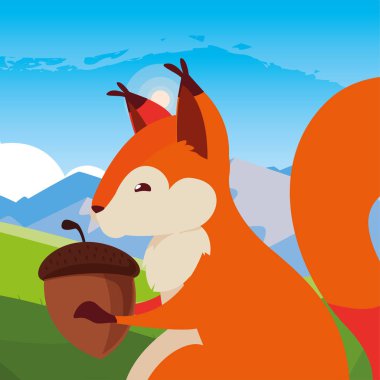 sincap palamut mutlu sonbahar sezonu düz tasarım