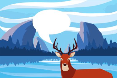 geyik mutlu sonbahar sezonu düz tasarım