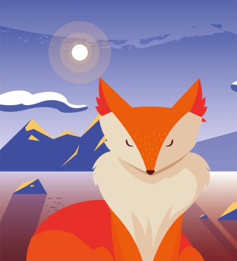 tilki memeli mutlu sonbahar sezonu düz tasarım